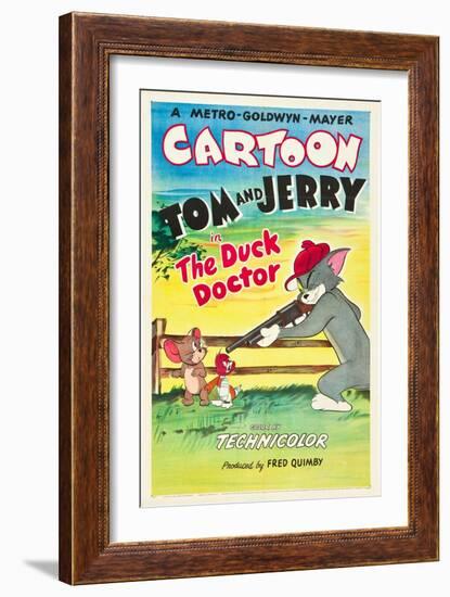 THE DUCK DOCTOR, left: Jerry, right: Tom on poster art, 1952.-null-Framed Art Print