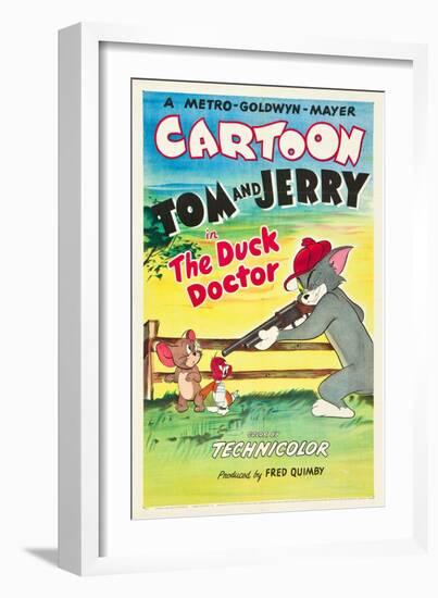 THE DUCK DOCTOR, left: Jerry, right: Tom on poster art, 1952.-null-Framed Art Print