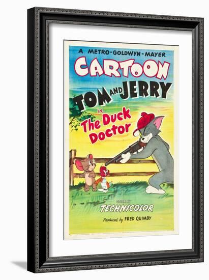 THE DUCK DOCTOR, left: Jerry, right: Tom on poster art, 1952.-null-Framed Art Print