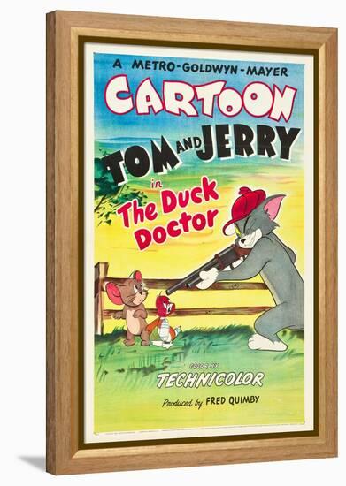 THE DUCK DOCTOR, left: Jerry, right: Tom on poster art, 1952.-null-Framed Stretched Canvas