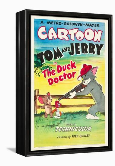 THE DUCK DOCTOR, left: Jerry, right: Tom on poster art, 1952.-null-Framed Stretched Canvas