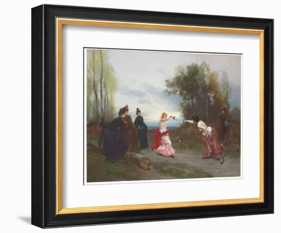 The Duel, 1884 (Oil on Canvas)-Emile Antoine Bayard-Framed Giclee Print