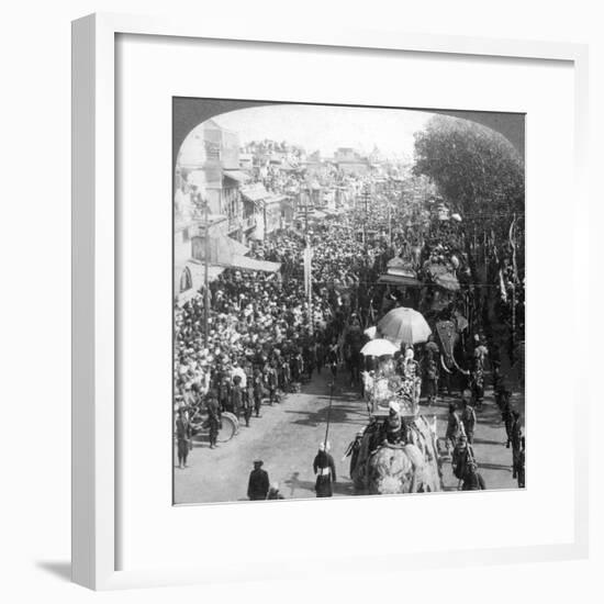 The Duke and Duchess of Connaught and in the Great Durbar Procession, Delhi, India, 1903-Underwood & Underwood-Framed Premium Giclee Print