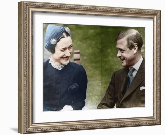 The Duke and Duchess of Windsor (Mrs Simpso) at the Chateau De Cande, France, 1937-null-Framed Giclee Print