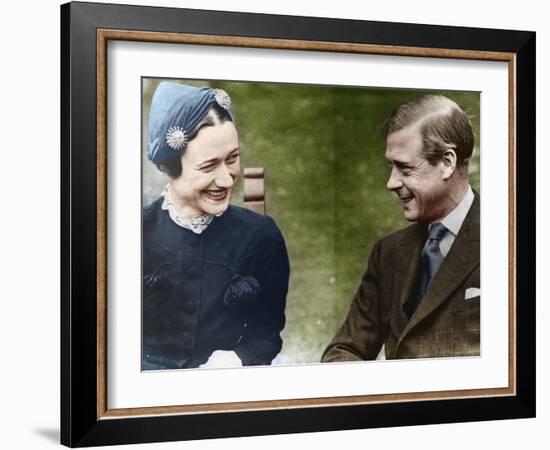 The Duke and Duchess of Windsor (Mrs Simpso) at the Chateau De Cande, France, 1937-null-Framed Giclee Print