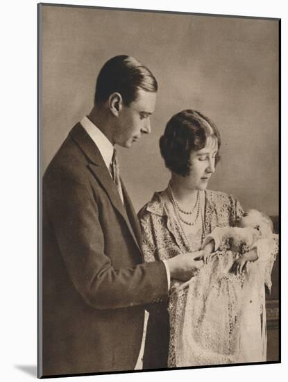 The Duke and Duchess of York at the Christening of Princess Elizabeth, 1926-null-Mounted Photographic Print