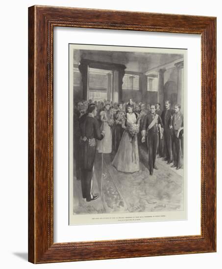The Duke and Duchess of York in Ireland, Reception of their Royal Highnesses at Dublin Castle-Amedee Forestier-Framed Giclee Print