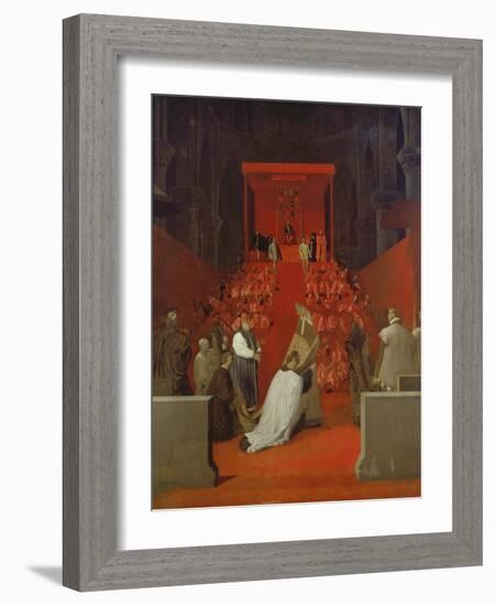 The Duke of Alba at Sainte-Gudule in Brussels-Jean-Auguste-Dominique Ingres-Framed Giclee Print