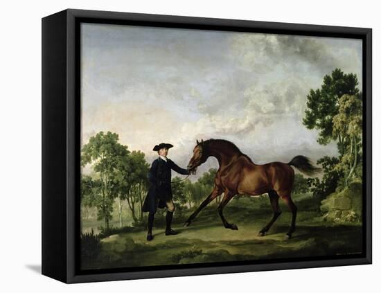 The Duke of Ancaster's Bay Stallion "Blank," Held by a Groom, circa 1762-5-George Stubbs-Framed Premier Image Canvas