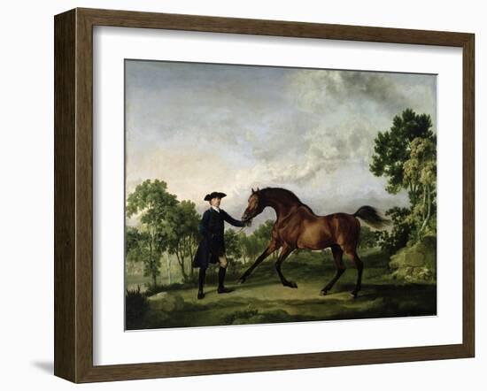 The Duke of Ancaster's Bay Stallion "Blank," Held by a Groom, circa 1762-5-George Stubbs-Framed Giclee Print