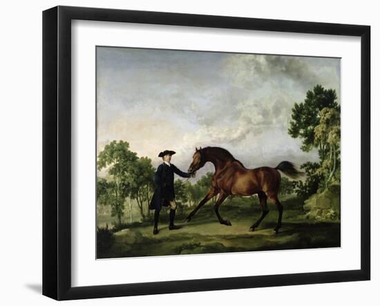 The Duke of Ancaster's Bay Stallion "Blank," Held by a Groom, circa 1762-5-George Stubbs-Framed Giclee Print