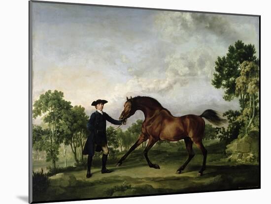 The Duke of Ancaster's Bay Stallion "Blank," Held by a Groom, circa 1762-5-George Stubbs-Mounted Giclee Print