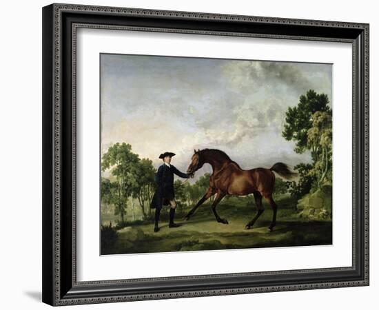 The Duke of Ancaster's Bay Stallion "Blank," Held by a Groom, circa 1762-5-George Stubbs-Framed Giclee Print