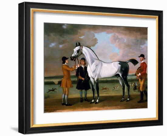 The Duke of Bolton's 'starling' with a Jockey and Groom at Newmarket, 1734-Thomas Spencer-Framed Giclee Print