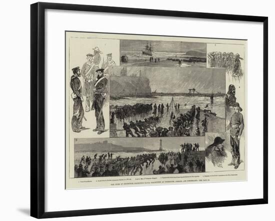 The Duke of Edinburgh Inspecting Naval Volunteers at Tynemouth, Shields, and Sunderland-Charles Auguste Loye-Framed Giclee Print