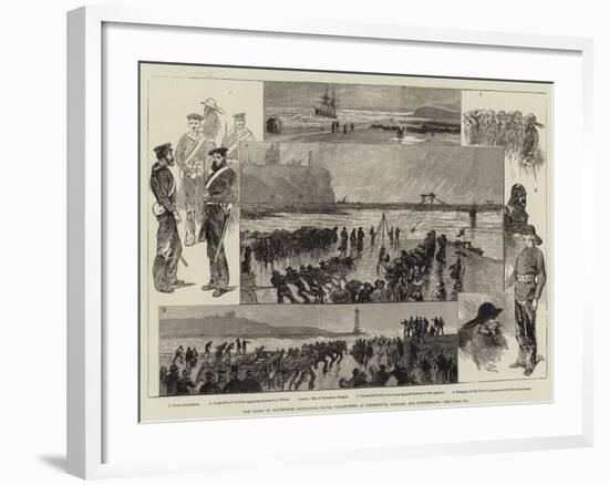 The Duke of Edinburgh Inspecting Naval Volunteers at Tynemouth, Shields, and Sunderland-Charles Auguste Loye-Framed Giclee Print