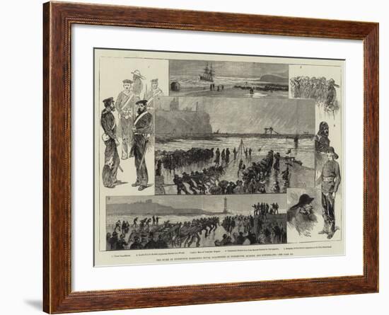 The Duke of Edinburgh Inspecting Naval Volunteers at Tynemouth, Shields, and Sunderland-Charles Auguste Loye-Framed Giclee Print