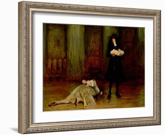 The Duke of Monmouth Pleading for His Life before James II (Oil on Canvas)-John Pettie-Framed Giclee Print