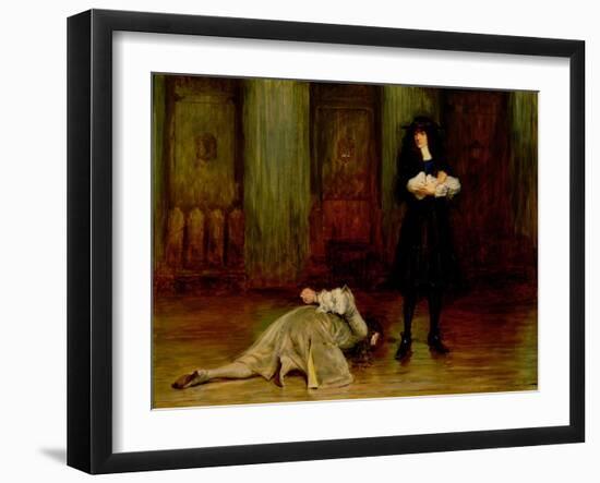 The Duke of Monmouth Pleading for His Life before James II (Oil on Canvas)-John Pettie-Framed Giclee Print