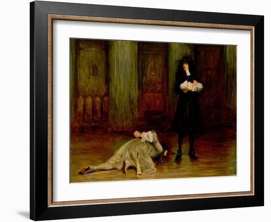 The Duke of Monmouth Pleading for His Life before James II (Oil on Canvas)-John Pettie-Framed Giclee Print