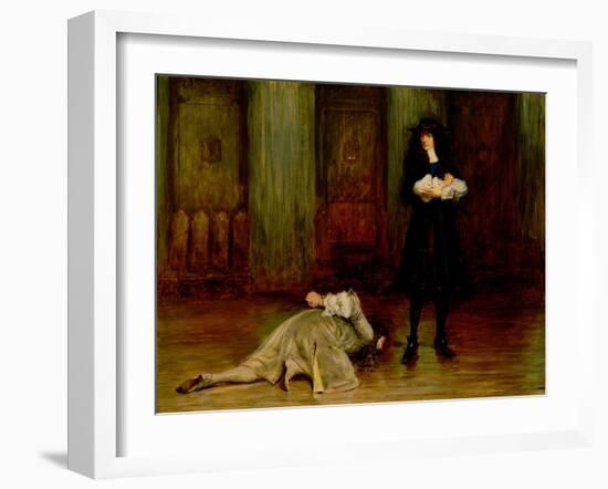 The Duke of Monmouth Pleading for His Life before James II (Oil on Canvas)-John Pettie-Framed Giclee Print
