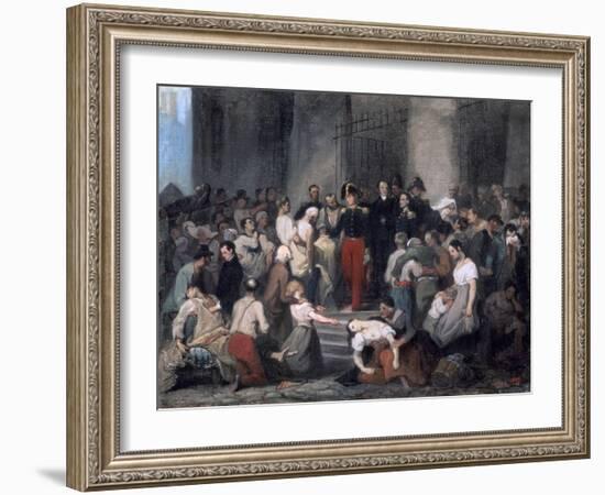 The Duke of Orleans ..During the Cholera Epidemic, C1830-Alfred Johannot-Framed Premium Giclee Print