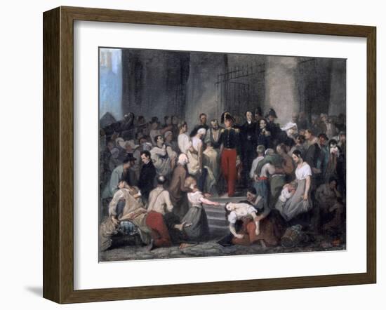 The Duke of Orleans ..During the Cholera Epidemic, C1830-Alfred Johannot-Framed Premium Giclee Print