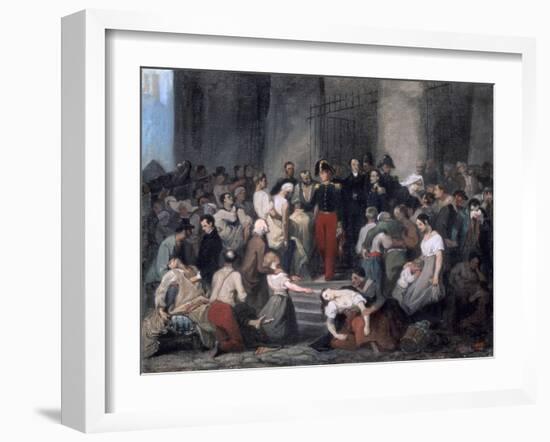 The Duke of Orleans ..During the Cholera Epidemic, C1830-Alfred Johannot-Framed Premium Giclee Print