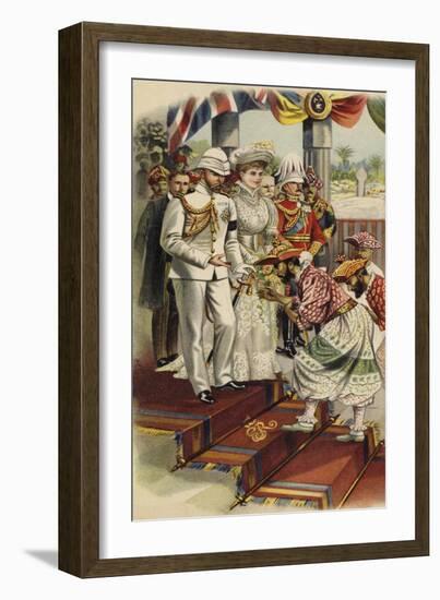 The Duke of York and Cornwall at the Durbar in Kandy, Ceylon, 1901-Henry Payne-Framed Giclee Print