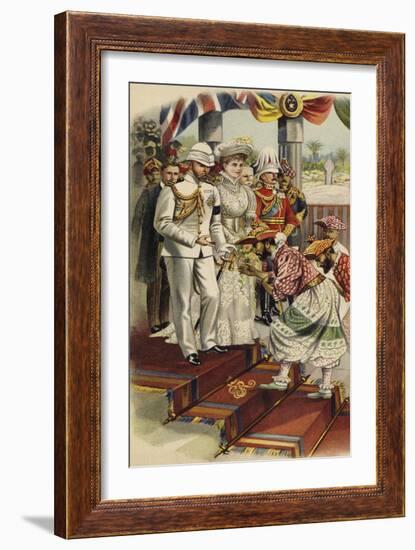 The Duke of York and Cornwall at the Durbar in Kandy, Ceylon, 1901-Henry Payne-Framed Giclee Print