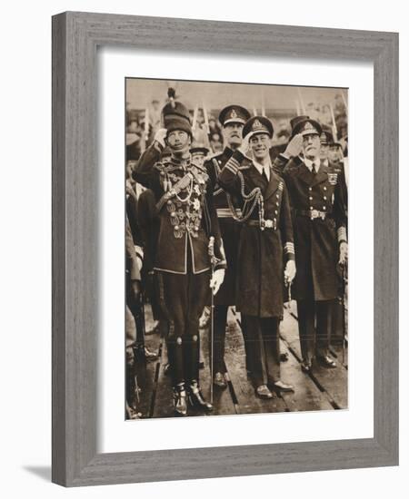 The Duke of York and Prince Henry Welcoming the Prince of Wales at Portsmouth, 1925-null-Framed Photographic Print