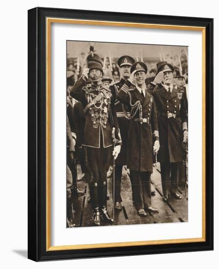 The Duke of York and Prince Henry Welcoming the Prince of Wales at Portsmouth, 1925-null-Framed Photographic Print