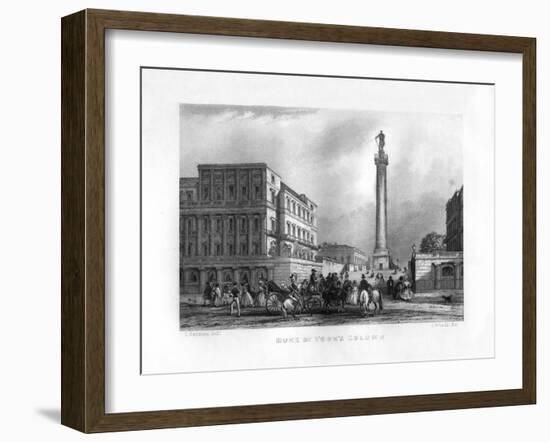 The Duke of York's Column, London, 19th Century-J Woods-Framed Giclee Print