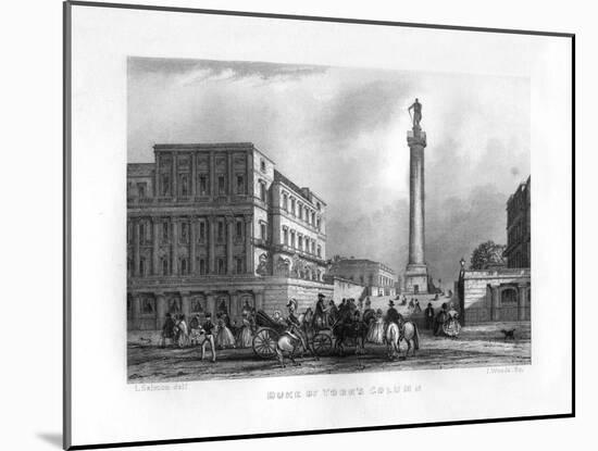 The Duke of York's Column, London, 19th Century-J Woods-Mounted Giclee Print