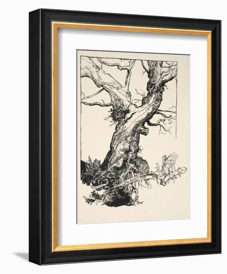 The Duke's Oak, Illustration from 'Midsummer Nights Dream' by William Shakespeare, 1908 (Litho)-Arthur Rackham-Framed Giclee Print