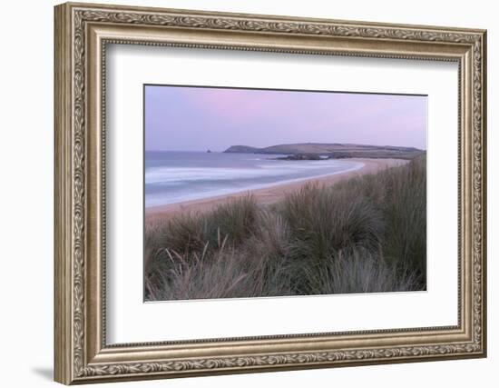 The dunes and beach at Constantine Bay, Cornwall, England, United Kingdom, Europe-Jon Gibbs-Framed Photographic Print