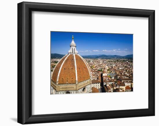 The Duomo dome and rooftops from Giotto's Bell Tower, Florence, Tuscany, Italy-Russ Bishop-Framed Photographic Print