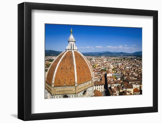 The Duomo dome and rooftops from Giotto's Bell Tower, Florence, Tuscany, Italy-Russ Bishop-Framed Photographic Print