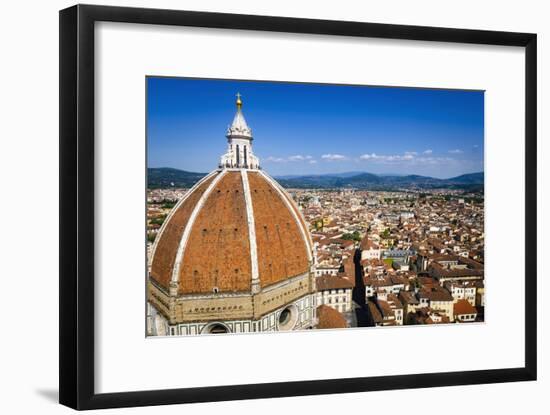 The Duomo dome and rooftops from Giotto's Bell Tower, Florence, Tuscany, Italy-Russ Bishop-Framed Photographic Print