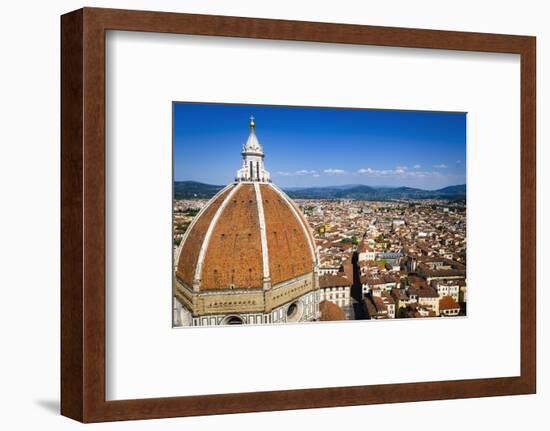 The Duomo dome and rooftops from Giotto's Bell Tower, Florence, Tuscany, Italy-Russ Bishop-Framed Premium Photographic Print