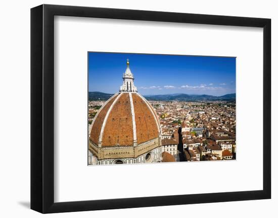 The Duomo dome and rooftops from Giotto's Bell Tower, Florence, Tuscany, Italy-Russ Bishop-Framed Premium Photographic Print