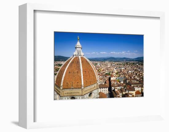 The Duomo dome and rooftops from Giotto's Bell Tower, Florence, Tuscany, Italy-Russ Bishop-Framed Premium Photographic Print
