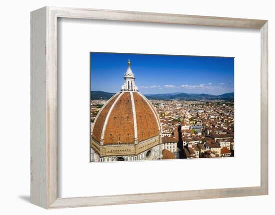 The Duomo dome and rooftops from Giotto's Bell Tower, Florence, Tuscany, Italy-Russ Bishop-Framed Premium Photographic Print