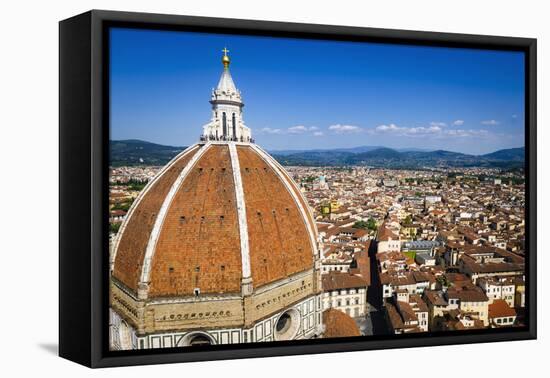 The Duomo dome and rooftops from Giotto's Bell Tower, Florence, Tuscany, Italy-Russ Bishop-Framed Premier Image Canvas