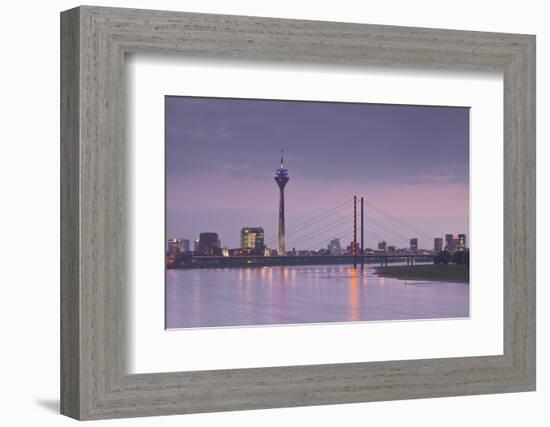 The Dusseldorf Skyline at Dusk, Dusseldorf, North Rhine-Westphalia, Germany, Europe-Julian Elliott-Framed Photographic Print