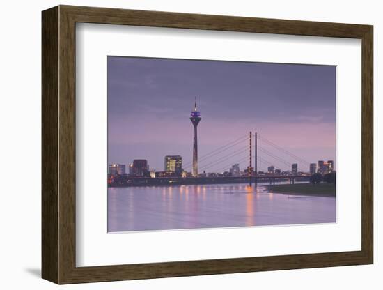 The Dusseldorf Skyline at Dusk, Dusseldorf, North Rhine-Westphalia, Germany, Europe-Julian Elliott-Framed Photographic Print