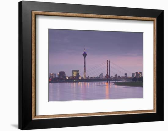 The Dusseldorf Skyline at Dusk, Dusseldorf, North Rhine-Westphalia, Germany, Europe-Julian Elliott-Framed Photographic Print