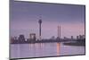 The Dusseldorf Skyline at Dusk, Dusseldorf, North Rhine-Westphalia, Germany, Europe-Julian Elliott-Mounted Photographic Print