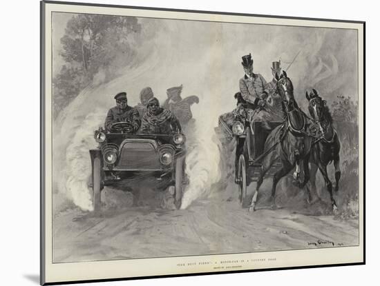The Dust Fiend, a Motor-Car in a Country Road-John Charlton-Mounted Giclee Print