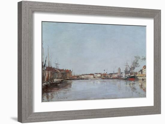 The Dutch Dock, Dunkirk, 1889 (Oil on Canvas)-Eugene Louis Boudin-Framed Giclee Print